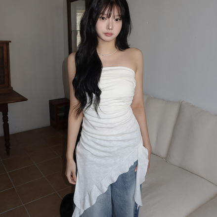 KR RUFFLE WINGS TUBE TOP (4 COLORS)