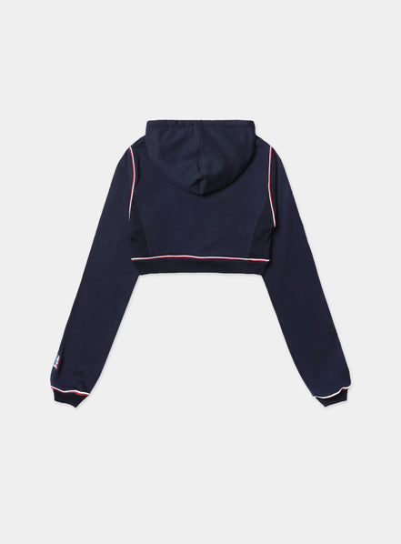 (現貨) badblood - Bold Logo 2 Heavyweight Crop Hoodie - Navy