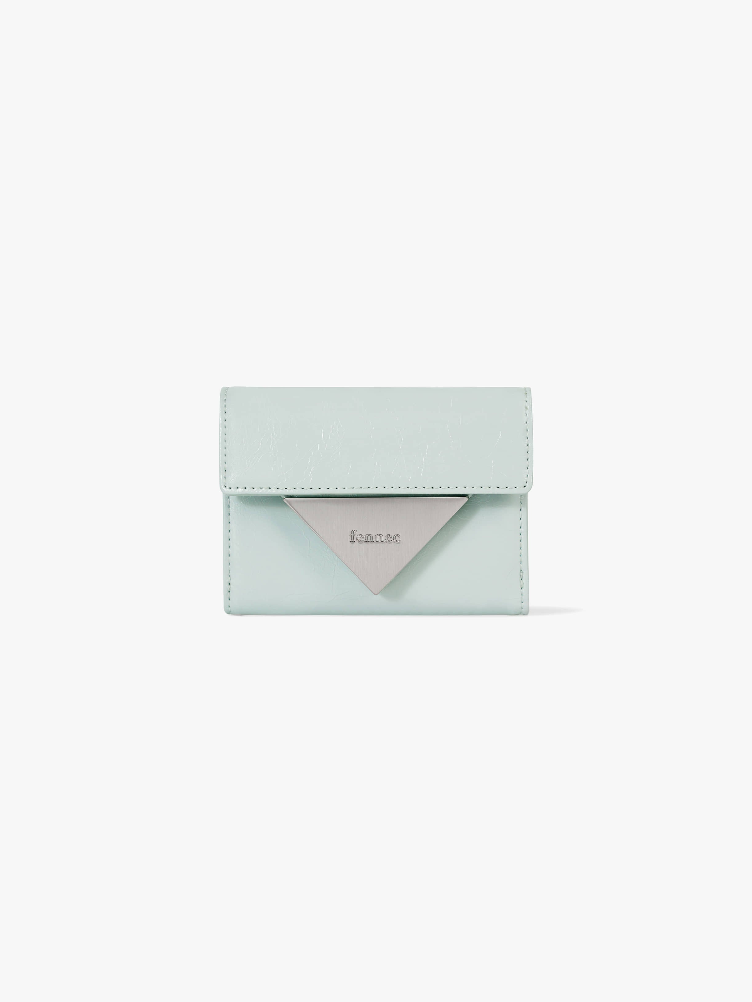CRINKLE TRIANGLE DOCO WALLET (PALE MINT)