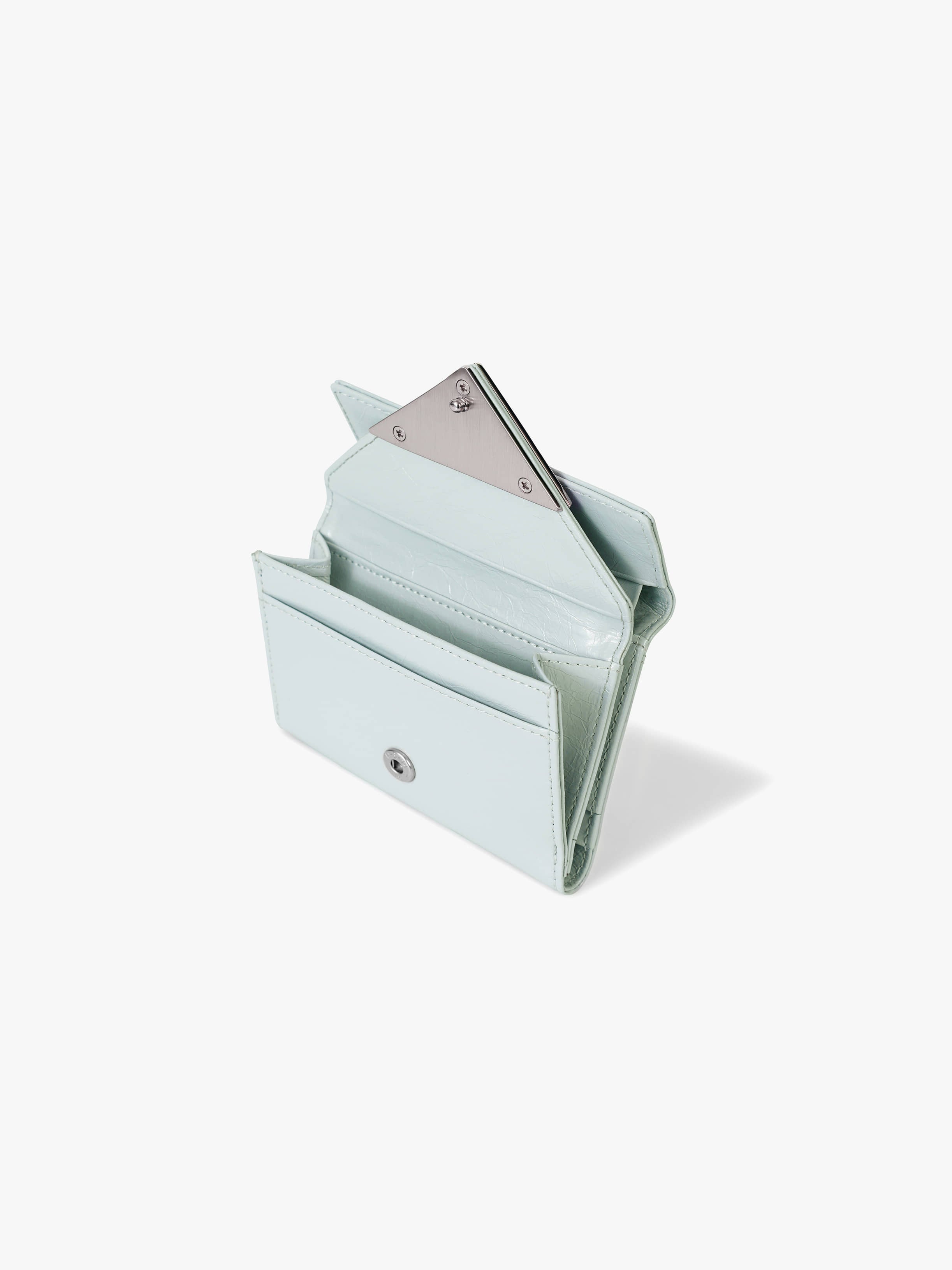 CRINKLE TRIANGLE DOCO WALLET (PALE MINT)