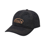 EMIS - WASHED DENIM BALL CAP-GRAY/BLACK
