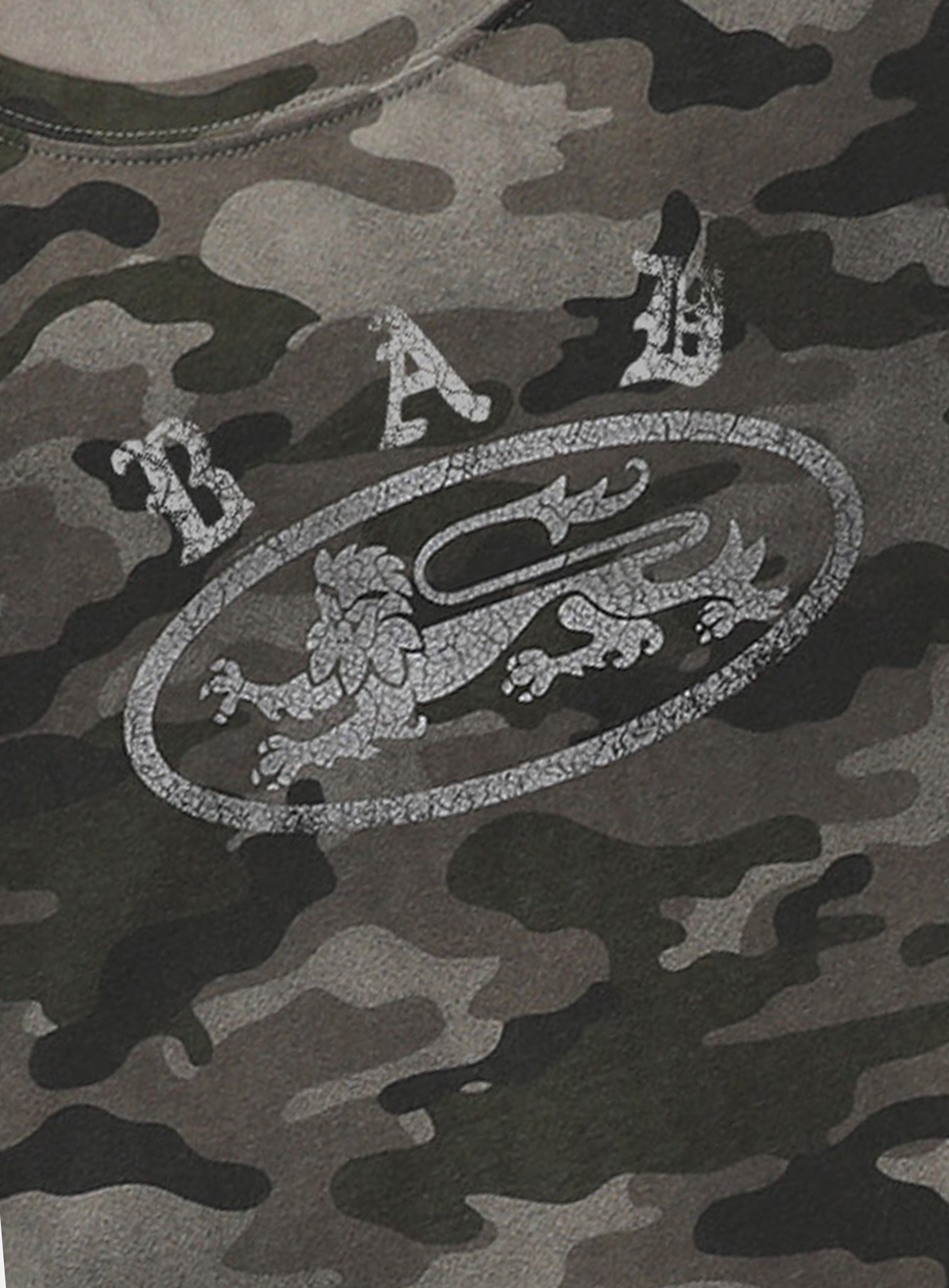 Bad Blood - crack print t-shirt (Green Camo)