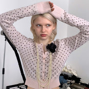 (REI同款) sculptor - Polka Dot Cardigan Baby (Pink/Brown)
