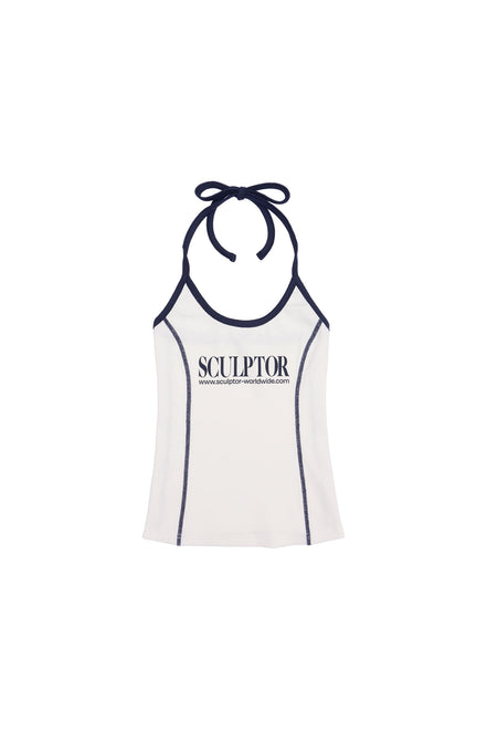 (現貨) SCULPTOR - Classic Logo Halter Top (White)