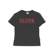 (現貨) SCULPTOR - Classic Logo Piping Crop Top (Charcoal)