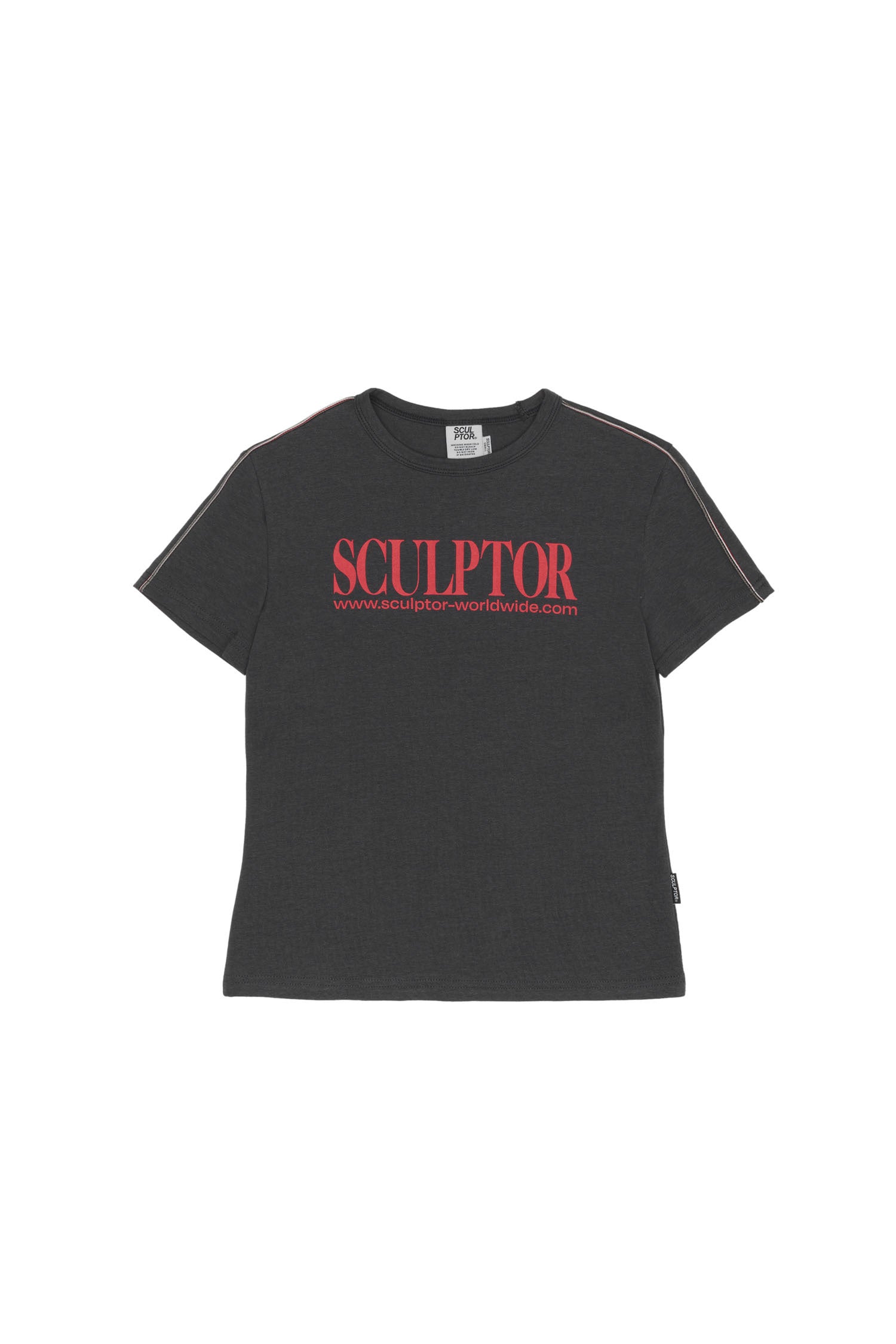 (現貨) SCULPTOR - Classic Logo Piping Crop Top (Charcoal)