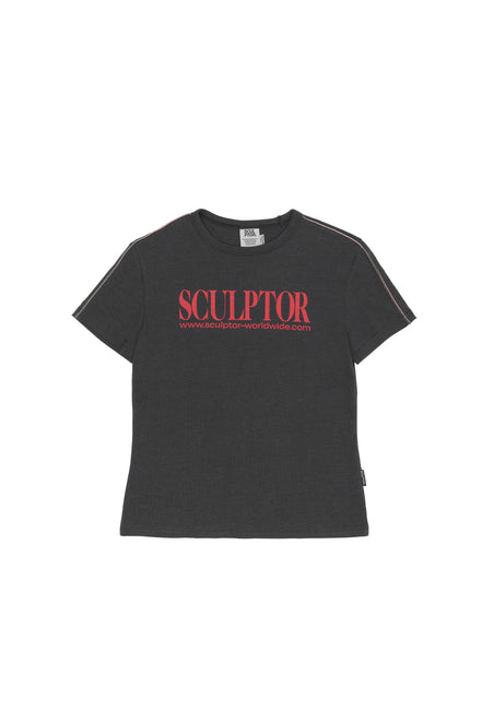 (現貨) SCULPTOR - Classic Logo Piping Crop Top (Charcoal)