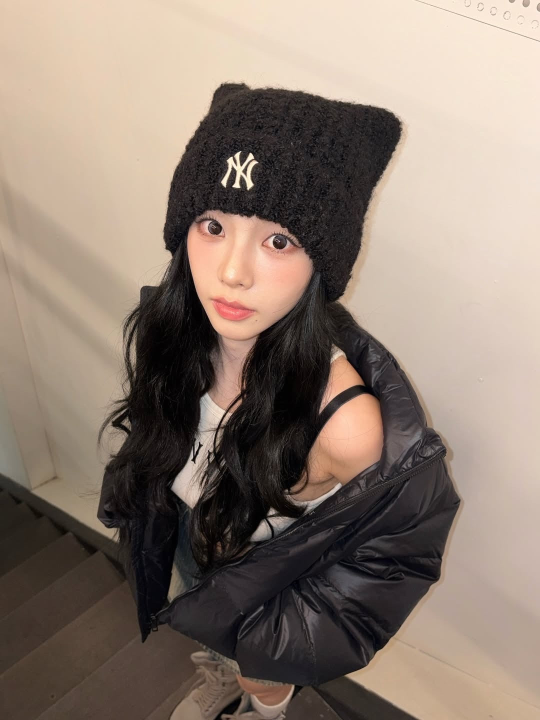 (KARINA同款) MLB CAT BEANIE (BLACK)