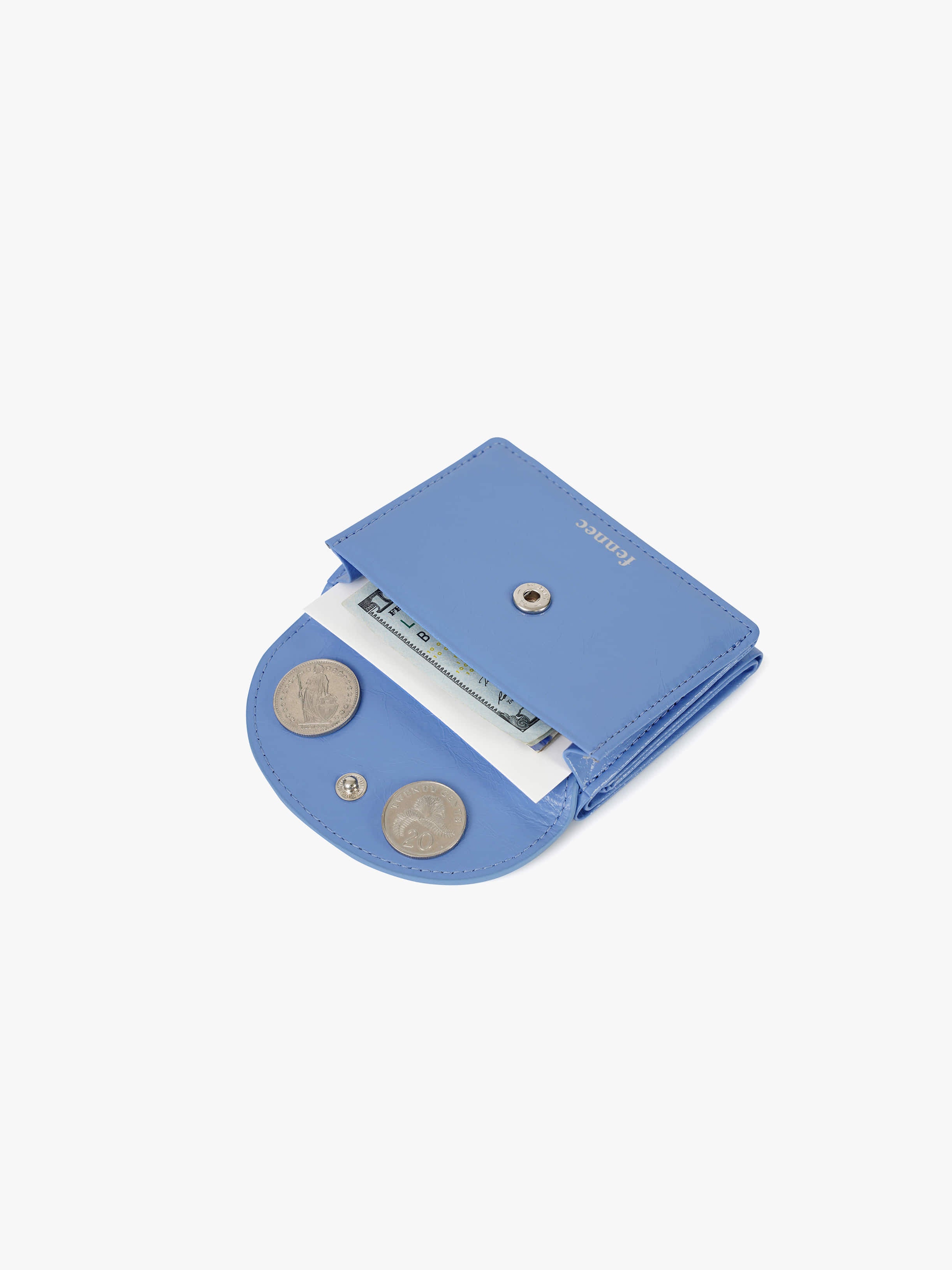 CRINKLE HALFMOON MINI WALLET (STEEL BLUE)