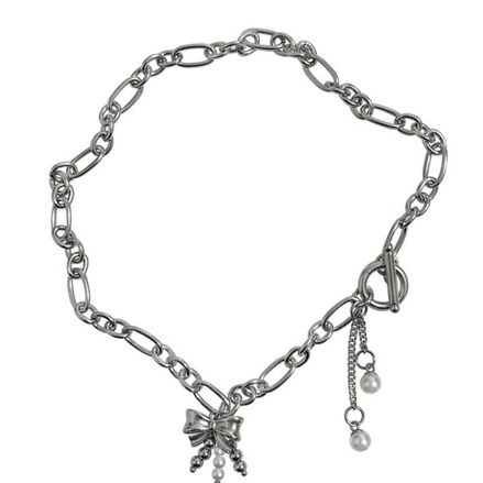 OFUSE - pearl drop choker (ribbon)