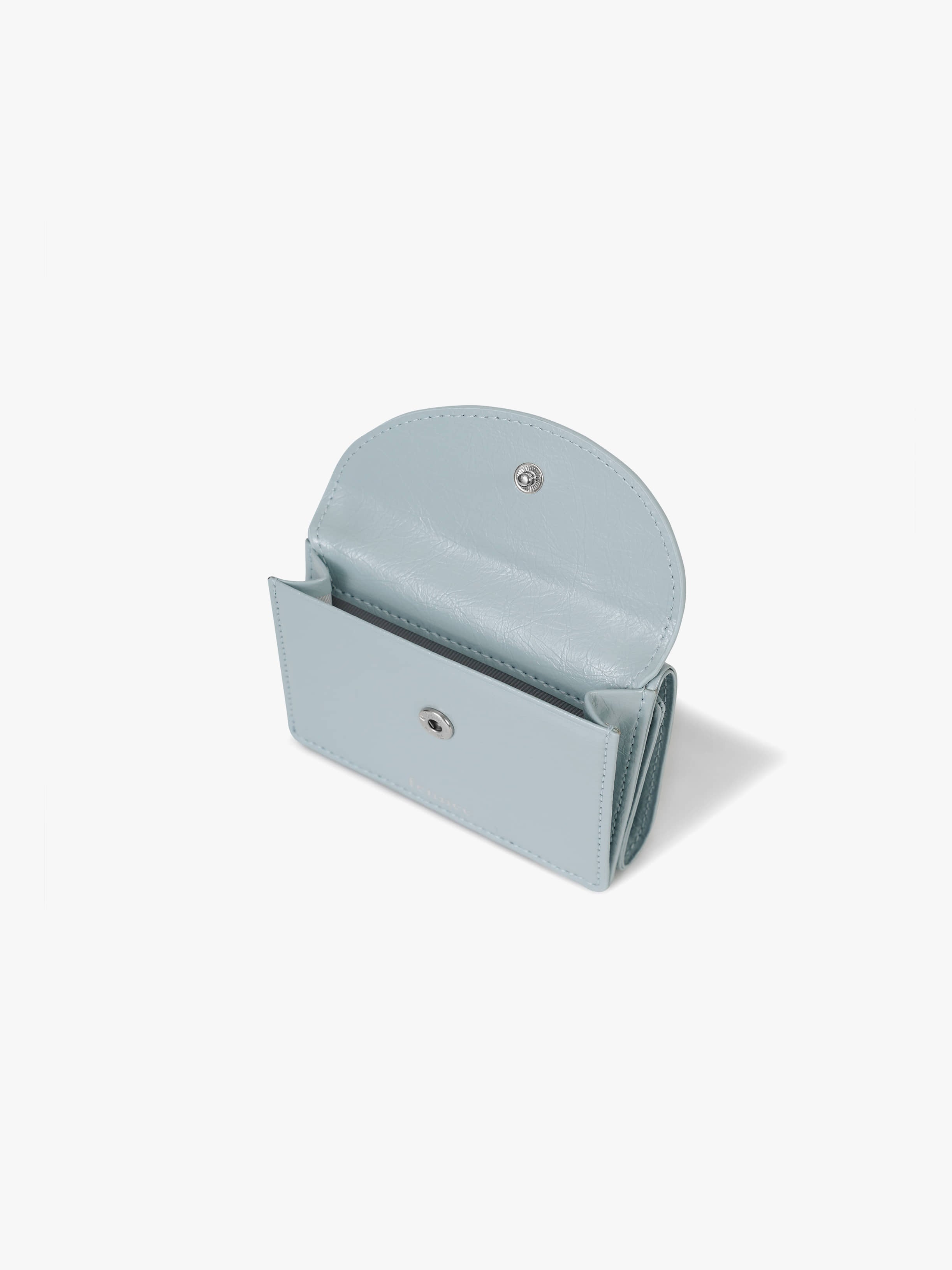 CRINKLE HALFMOON MINI WALLET (HAZE BLUE)
