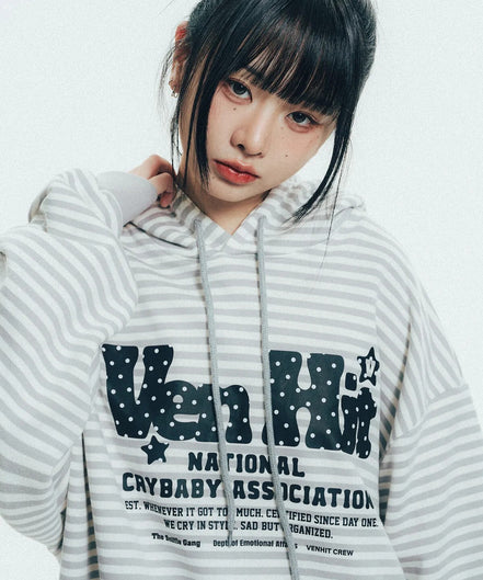 venhit - dotie stripe hoodie (gray)