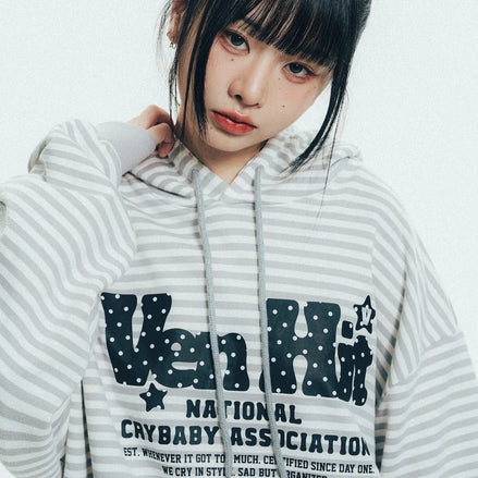 venhit - dotie stripe hoodie (gray)