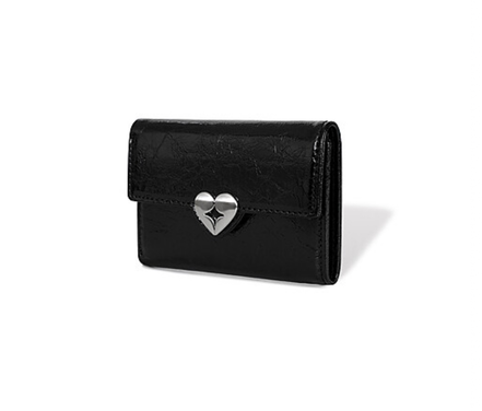 HEARTY FLAP WALLET (BLACK)
