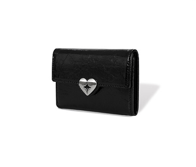 HEARTY FLAP WALLET (BLACK)