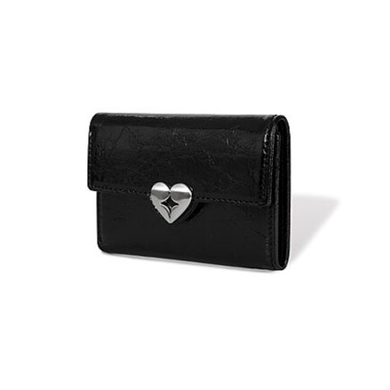 HEARTY FLAP WALLET (BLACK)