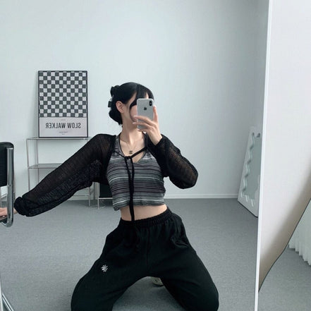 KR 幼間條 掛頸 背心 2 COLORS