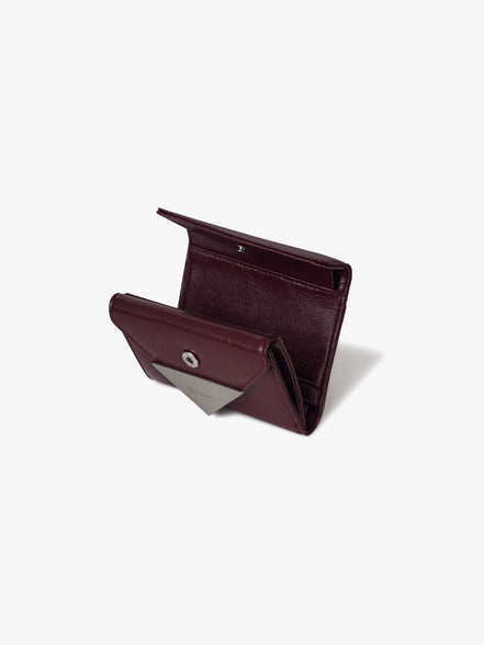 CRINKLE TRIANGLE DOCO WALLET (DEEP CHERRY)