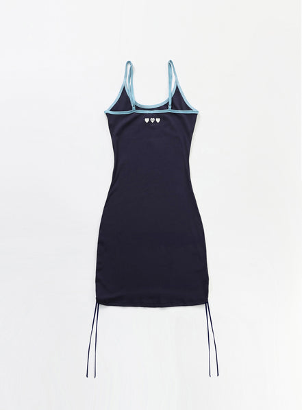 (現貨) badblood - Vintage Logo String Mini Dress - Navy