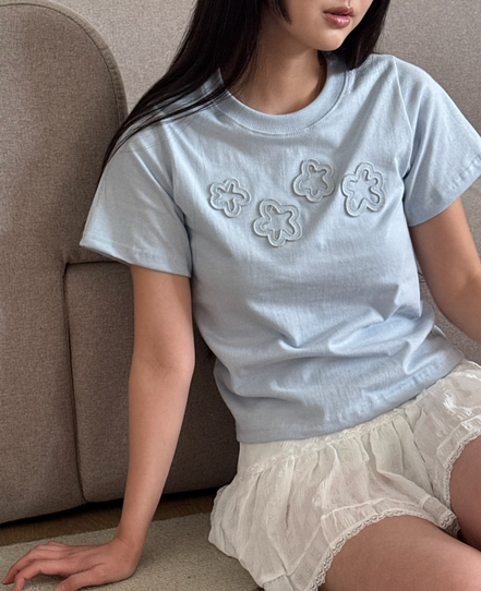 KR FLOWERS CROP TSHIRT (5 COLORS)