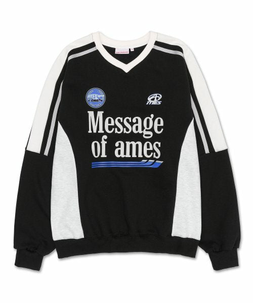 AMES V NECK UNIFORM SWEATSHIRT BLACK
