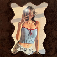 TH KNIT CROP SLEEVELESS (BLUE)