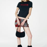 (現貨) SCULPTOR - Classic Logo Piping Crop Top (Charcoal)