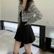 KR 薄款間條CROP CARDIGAN｜2 COLORS