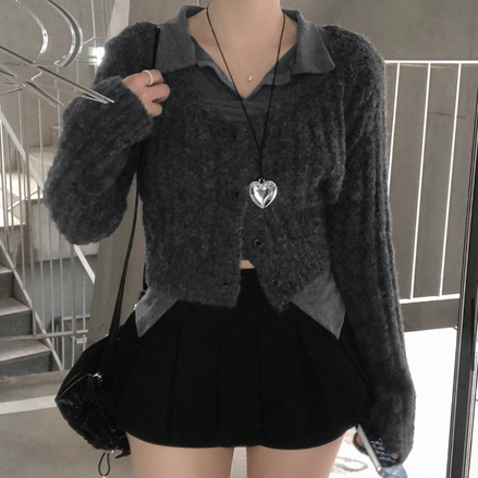 KR WARMY CROP CARDIGAN (4 COLORS)