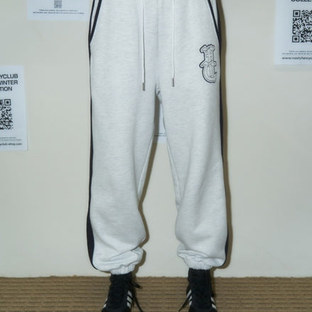 (現貨) Nasty Fancy Club - NEEDLEWORK TWO-TONE TRAINING PANTS (MELANGE GRAY)