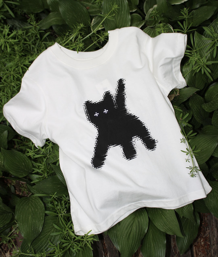 AEAE - FLASHED CATS EYE CROP T-SHIRTS [WHITE]