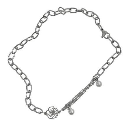 (yeji同款) OFUSE - pearl drop choker (rose)