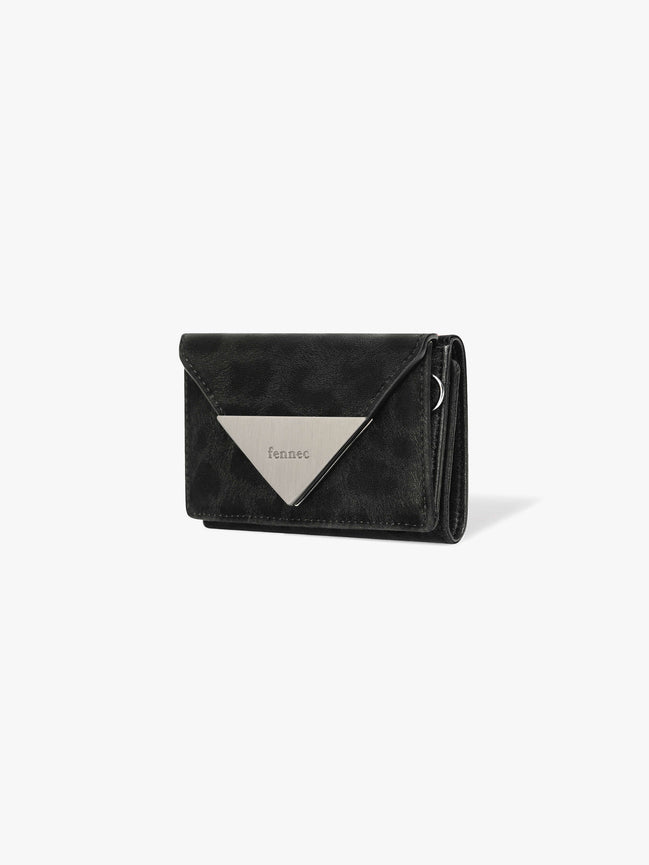 TRIANGLE TRIPLE WALLET (LEOPARD BLACK)