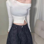 KR BUTTON SLASH TOP (3 COLORS)