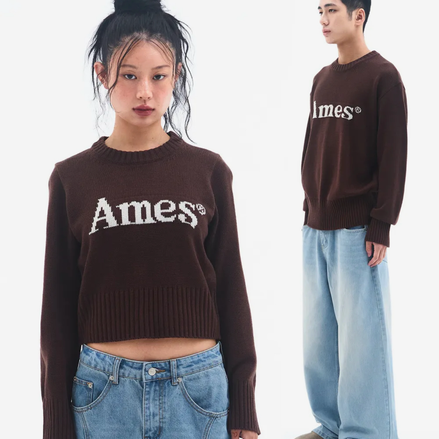 [UNISEX] AMES - BASIC PULLOVER KNIT (BROWN)