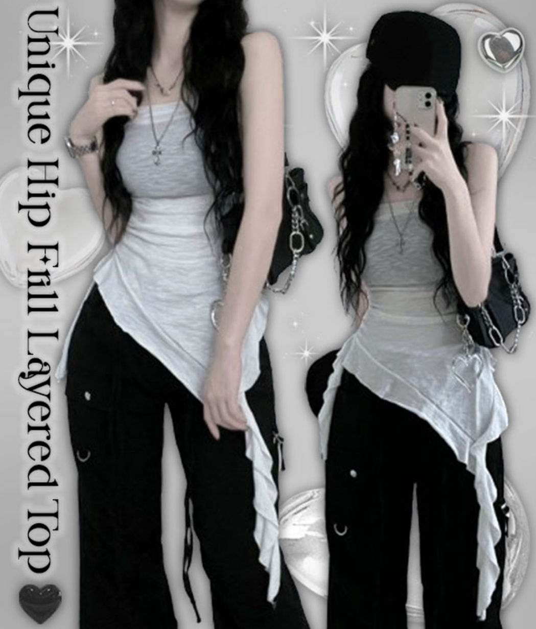 KR HIP RUFFLE TOP TUBE (3 COLORS)