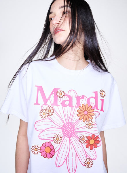 MARDI MERCREDI - TSHIRT FLOWERMARDI BLOSSOM｜WHITE PINK
