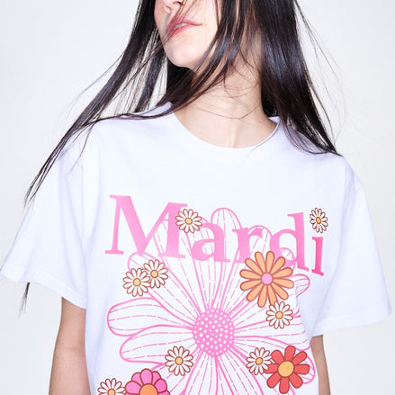 MARDI MERCREDI - TSHIRT FLOWERMARDI BLOSSOM｜WHITE PINK