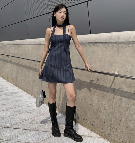 (現貨) KR DYE TIED SCARF ONE PIECE NAVY