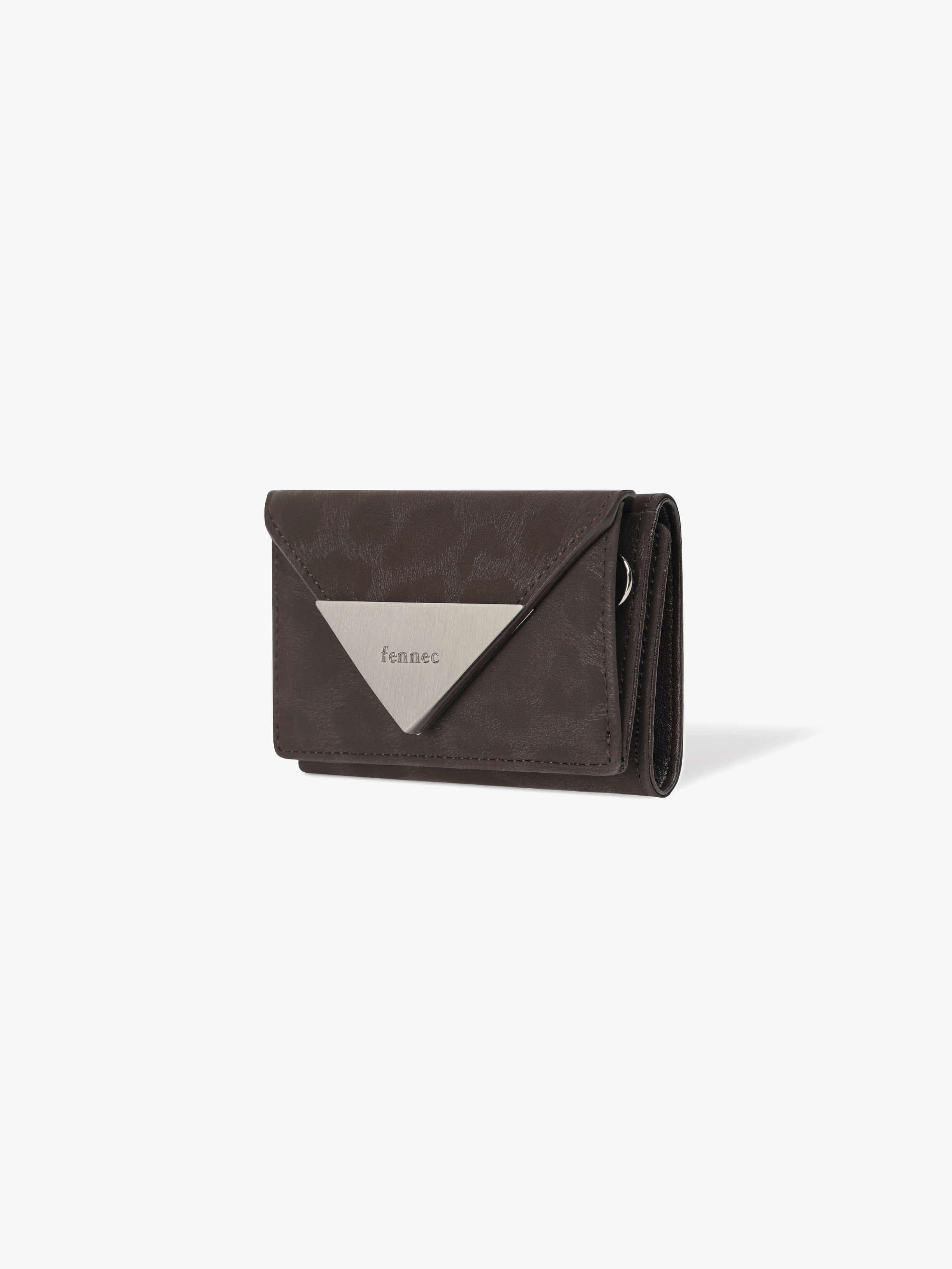 TRIANGLE TRIPLE WALLET (LEOPARD BROWN)