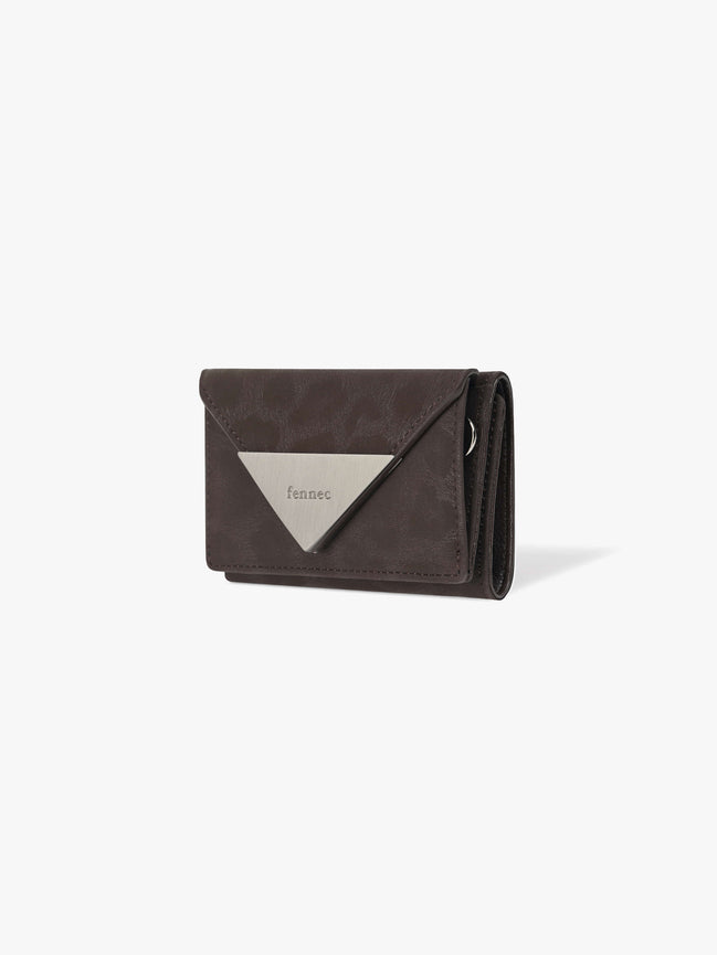 TRIANGLE TRIPLE WALLET (LEOPARD BROWN)
