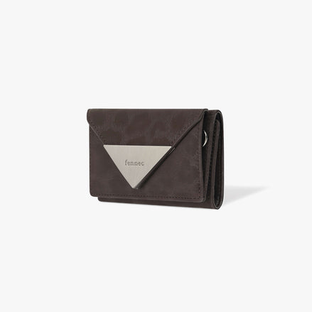TRIANGLE TRIPLE WALLET (LEOPARD BROWN)