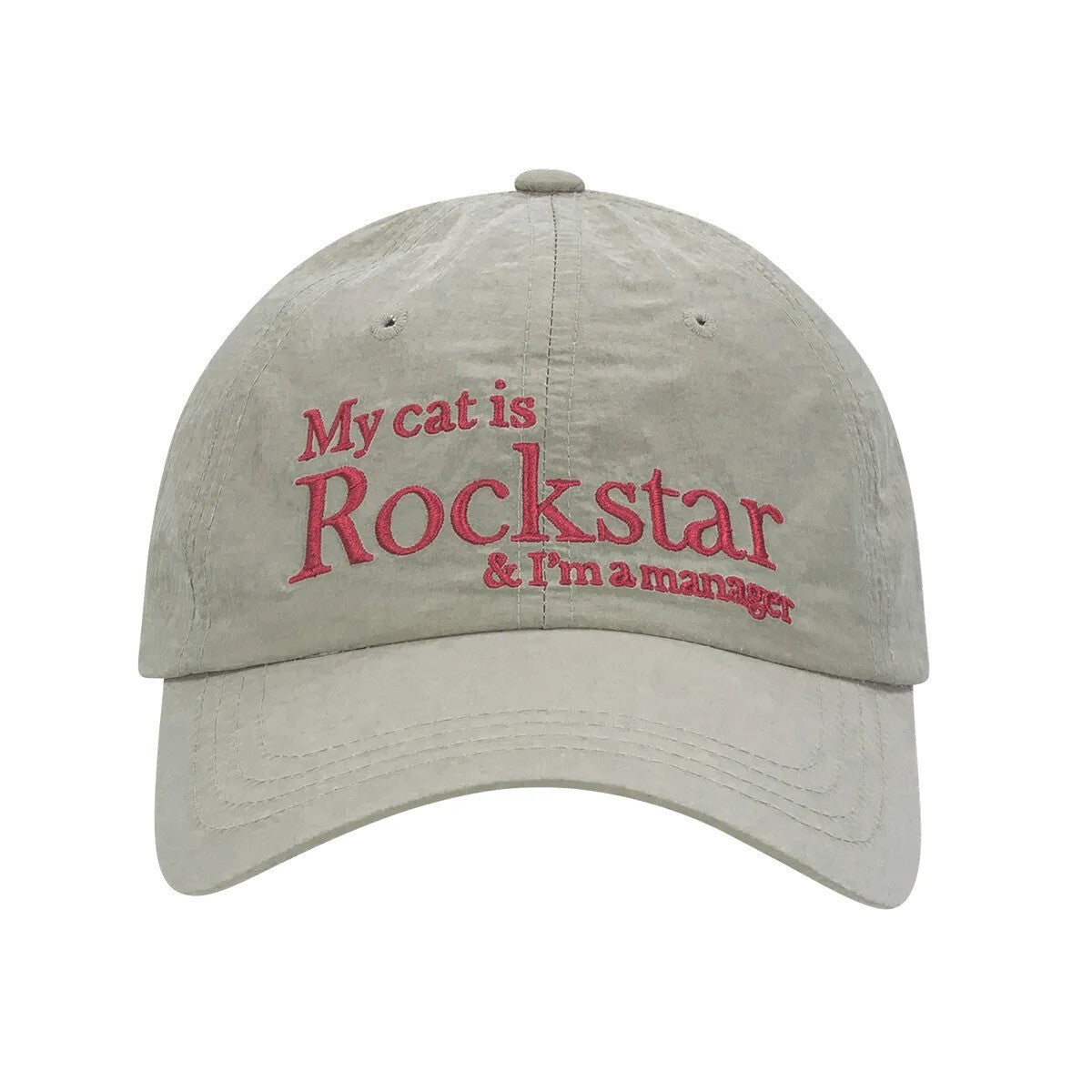 JOEGUSH - Rockstar cat Nylon cap (Beige)