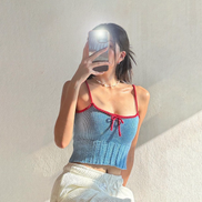 TH KNIT CROP SLEEVELESS (BLUE)