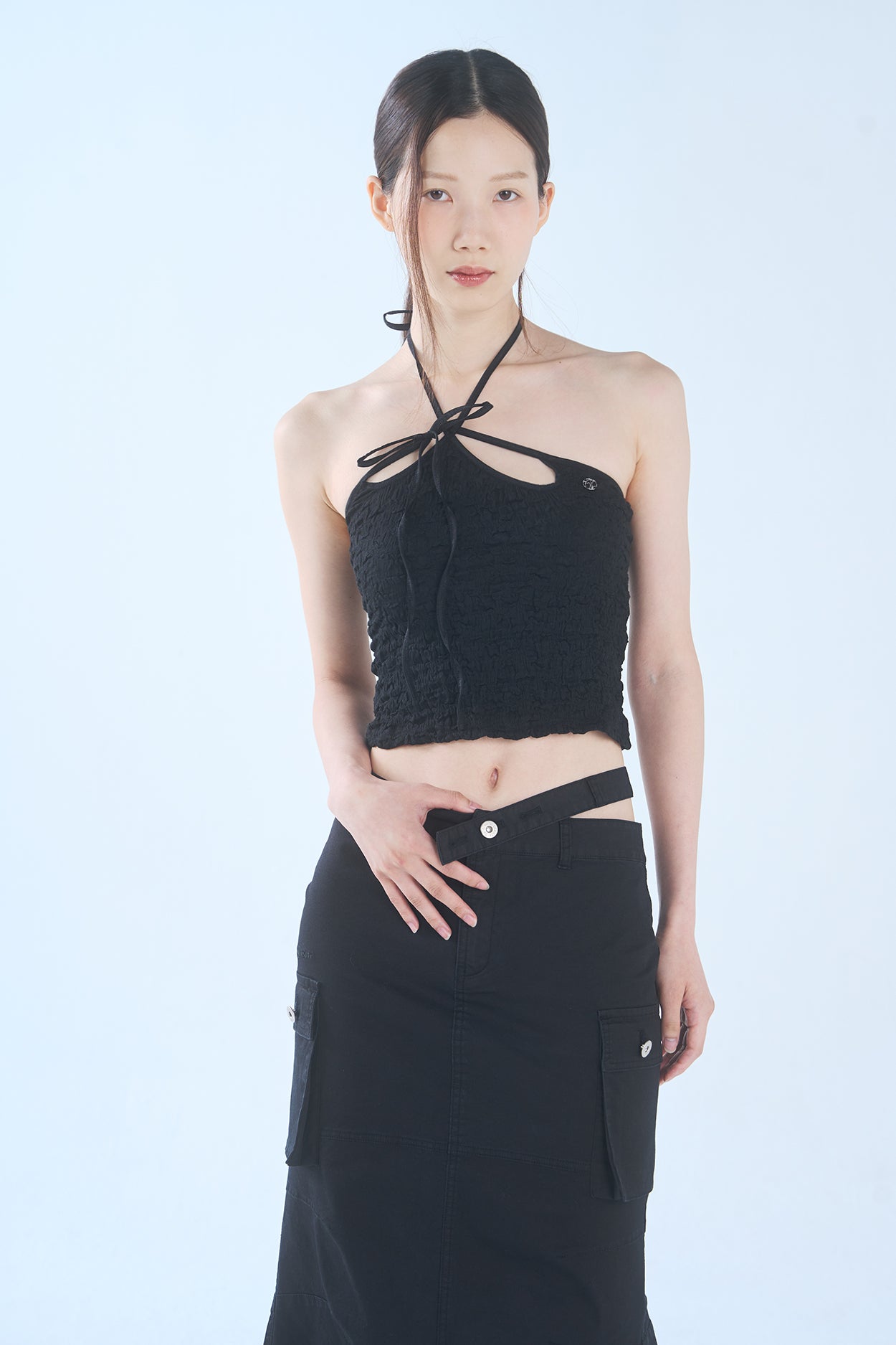 pain or pleasure - ORCHID TUBE TOP (BLACK)[韓素希同款]