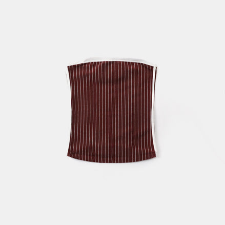 bad blood - Classic Logo Stripe Tube Top (Wine)