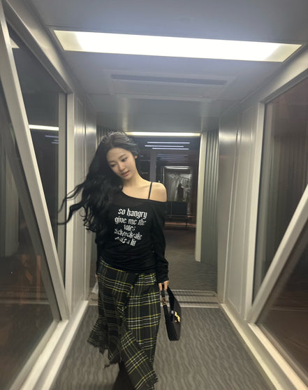[NINGNING同款] Rock Cake - Funk Mesh Top (BLACK)