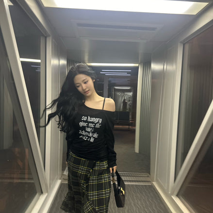 [NINGNING同款] Rock Cake - Funk Mesh Top (BLACK)