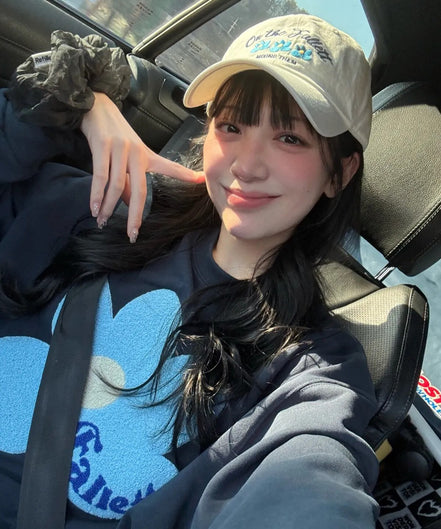 (現貨) fallett - buckle flower sweatshirt (navy)