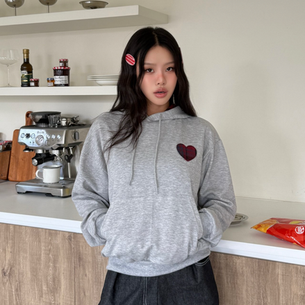 KR CHECKED HEART HOODIE (3 COLORS)